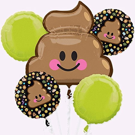 Emoji Poop Icon Foil Balloon Bouquet