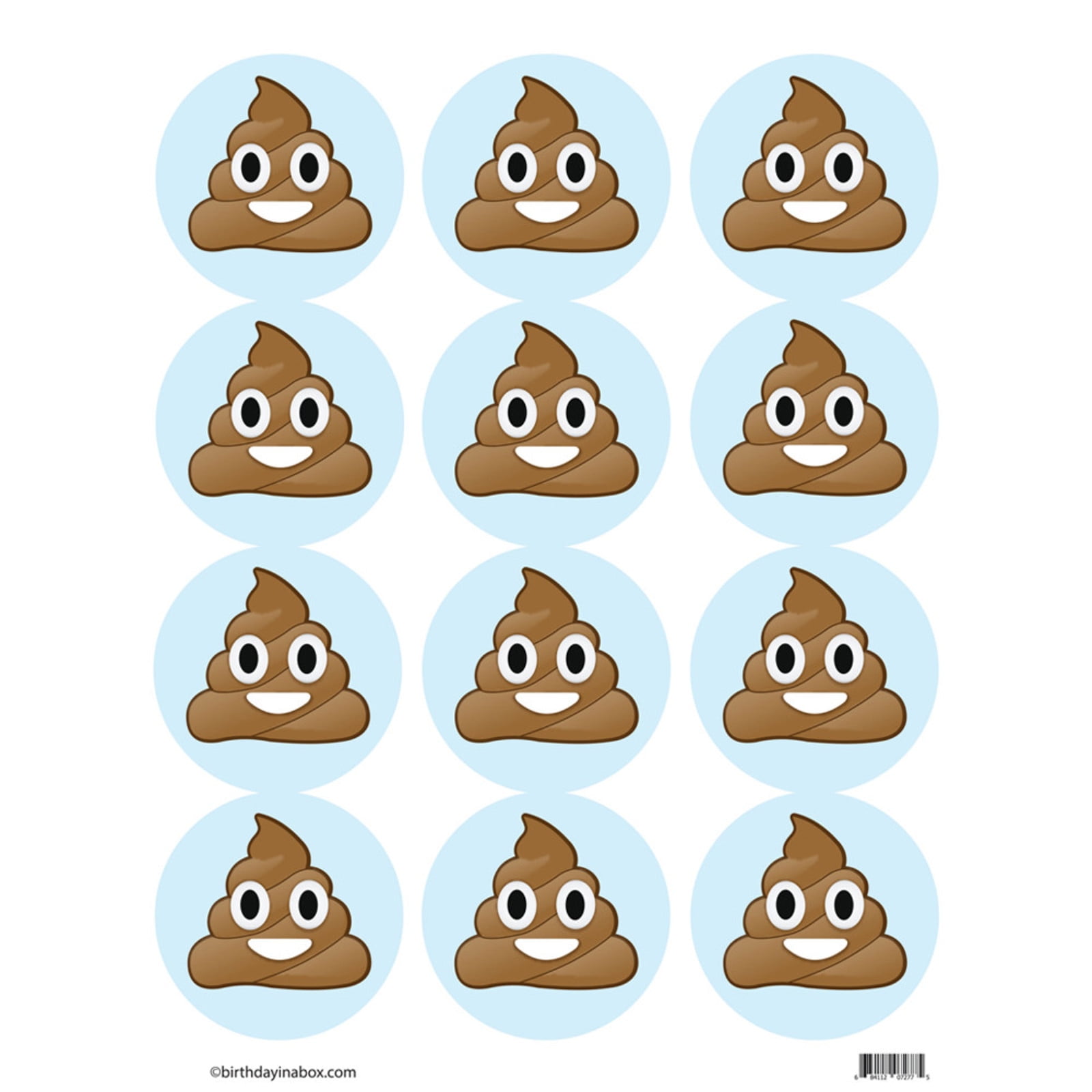 Emoji Poop Stickers (Sheet of 12) - Walmart.com