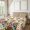 thumbnail image 1 of Ambesonne Emoji Pride Fitted & Top Sheet Set with Shams, Colorful Letters Proud, White Multicolor, 1 of 5