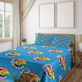 thumbnail image 1 of Ambesonne Emoji Pride Fitted & Top Sheet Set with Sham, Loving Who You Are Art, Sky Blue and Multicolor, 1 of 5