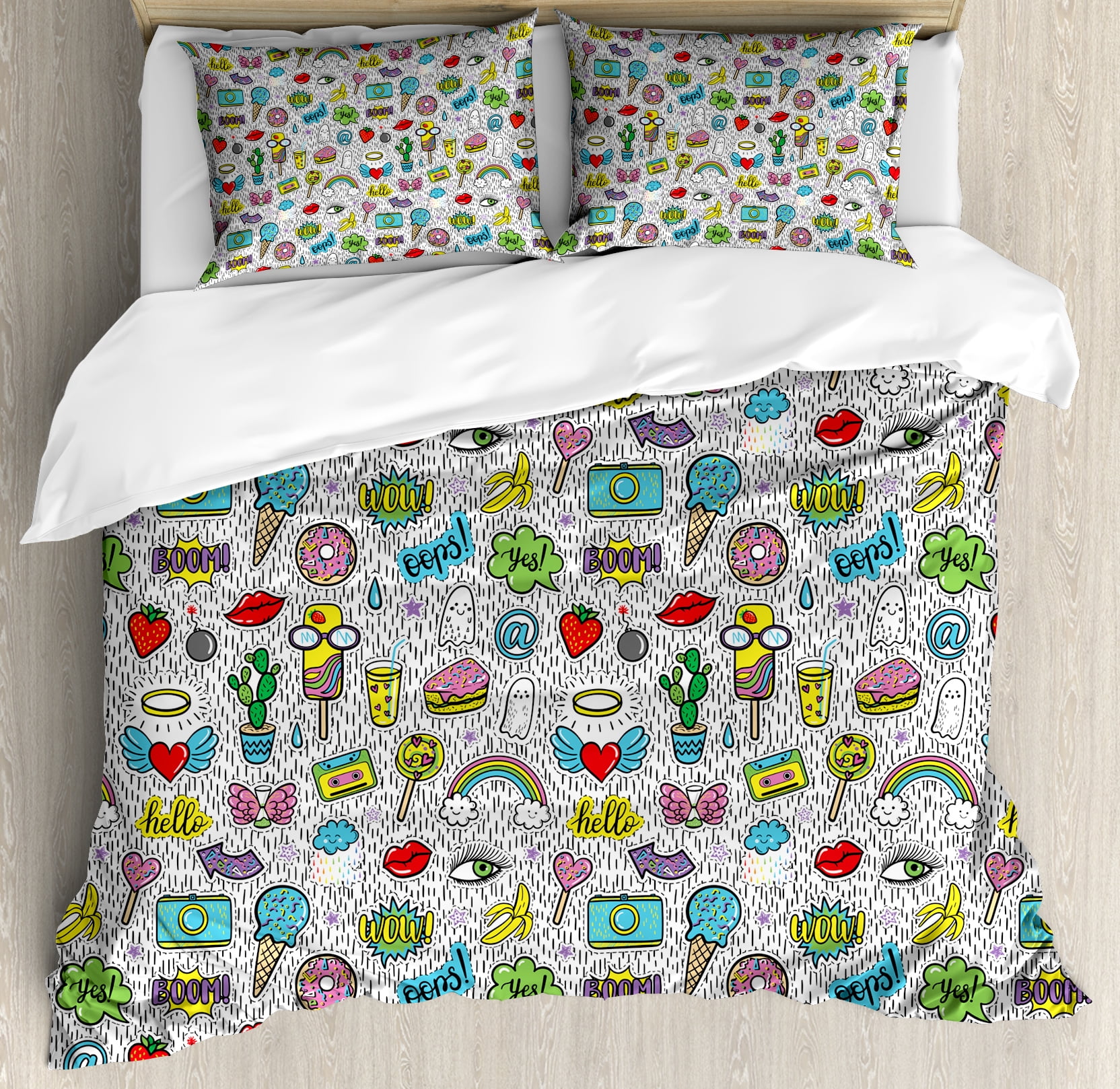 Poop Emoji Pattern Print Duvet Cover Bedding Set