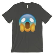 Emoji-Screaming Mens Cool Grey Afraid Panicked Emotional T-Shirt