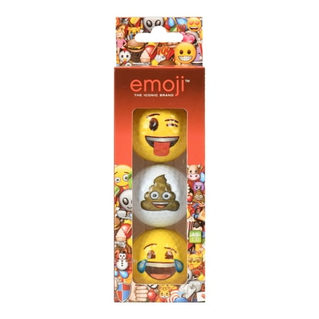 Emoji Shades, Poop & Thumbs Up Personalized Golf Balls, Rubber, 3 Count