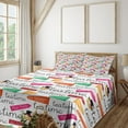 thumbnail image 1 of Ambesonne Emoji Fitted & Top Sheet Set with Shams, Colorful Alice Hatter Art, White Hot Pink, 1 of 5