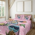thumbnail image 1 of Ambesonne Emoji Fitted & Top Sheet Set with Shams, Colorful Things Will Work Out, Pale Pink White Marigold, 1 of 5