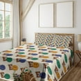 thumbnail image 1 of Ambesonne Emoji Fitted & Top Sheet Set with Shams, Collage Style Faces E Letters, Eggshell and Multicolor, 1 of 5