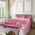 thumbnail image 1 of Ambesonne Emoji Fitted & Top Sheet Set with Shams, Saying and Glasses Funny Face, Pale Pink Magenta, 1 of 5
