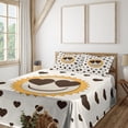 thumbnail image 1 of Ambesonne Emoji Fitted & Top Sheet Set with Shams, Delicate Heart Smiling Face, Off White Mustard Coconut, 1 of 5