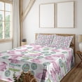 thumbnail image 1 of Ambesonne Emoji Fitted & Top Sheet Set with Sham, Follow the Bunny and Eggs, White Pale Pink and Seafoam, 1 of 5