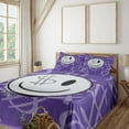thumbnail image 1 of Ambesonne Emoji Fitted & Top Sheet Set with Shams, Money Themed Face Dollar Sign, Blue Violet Black and White, 1 of 5