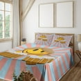 thumbnail image 1 of Ambesonne Emoji Fitted & Top Sheet Set with Shams, Beer Lover Oktoberfest Themed, Coral Pale Blue Mustard, 1 of 1