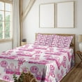 thumbnail image 1 of Emoji Sheet Set, Pinkish Palette Build Your Empire Sayings with Smiling Faces on Dollars Print, Fitted & Flat Sheet with Pillowcase Bedding Accent 4 Pcs Set, Queen, Off White Magenta, by Ambesonne, 1 of 5
