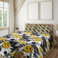 thumbnail image 1 of Ambesonne Emoji Fitted & Top Sheet Set with Shams, Soccer Pattern Tough Face, Grey and Pale Orange, 1 of 5