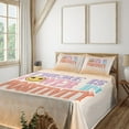 thumbnail image 1 of Emoji Sheet Set, There is Power in Positivity Saying with Starry Eyes Funny Round Face Pastel, Fitted & Flat Sheet with Pillowcase Bedding Accent 4 Pcs Set, Full, Peach Multicolor, by Ambesonne, 1 of 5