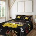 thumbnail image 1 of Ambesonne Emoji Fitted & Top Sheet Set with Sham, Unbeatable Soccer Fan Motif, Black Vermilion Yellow, 1 of 5