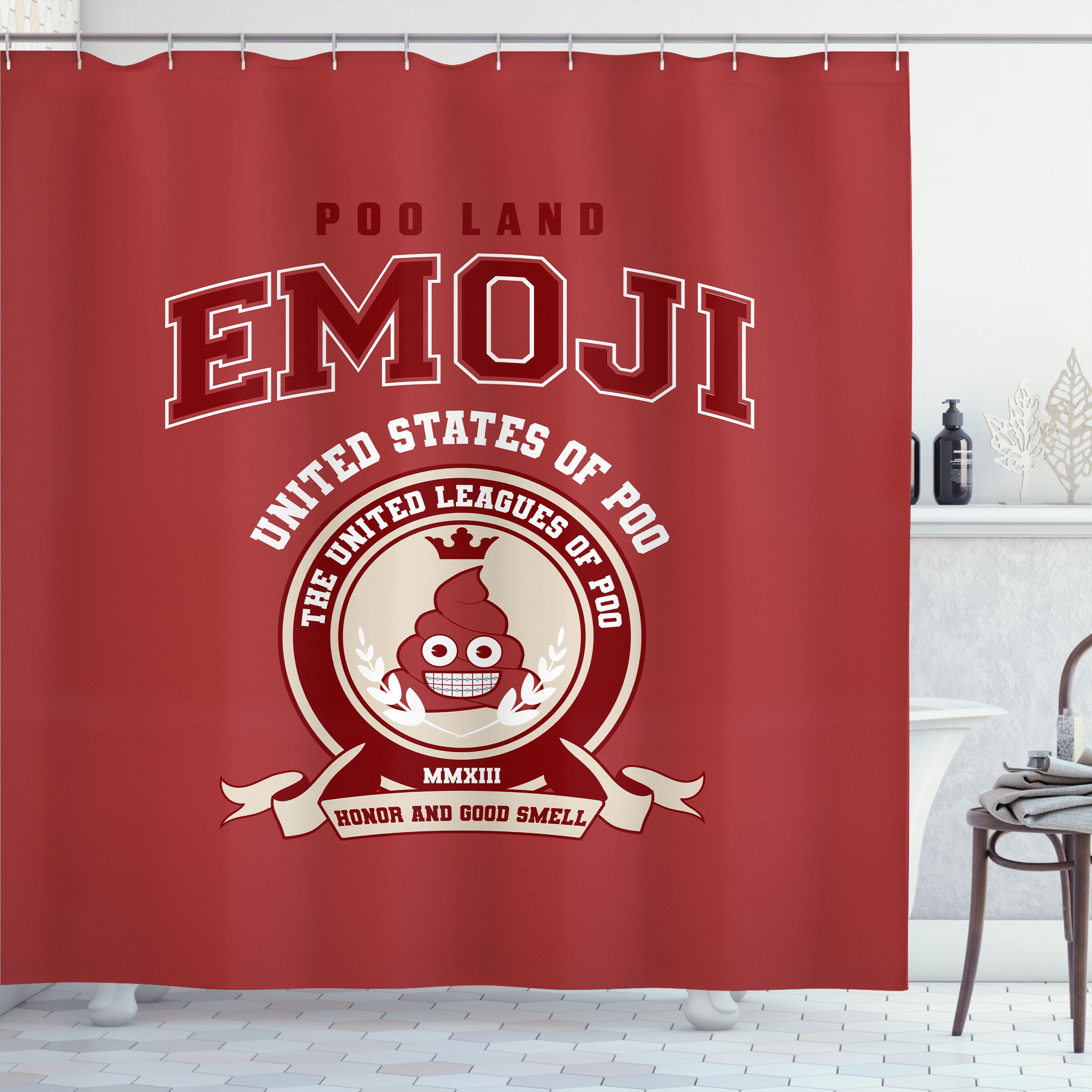 Emoji Shower Curtain, Meme Inspired United States of Poo Honor and