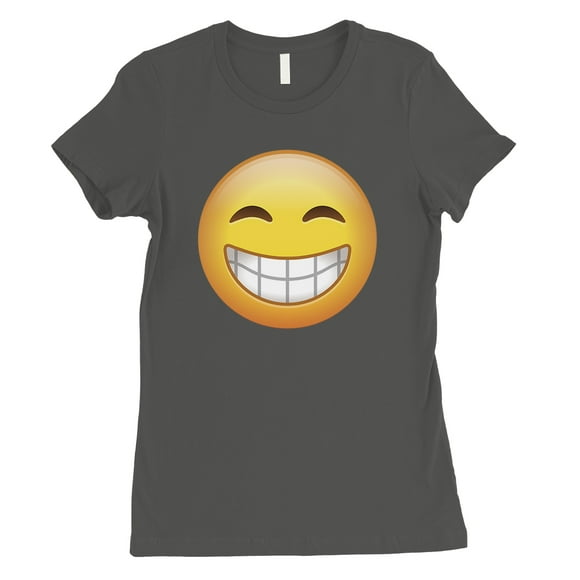 Emoji-Smiling Womens Cool Grey Respected Wholesome T-Shirt Gag Gift