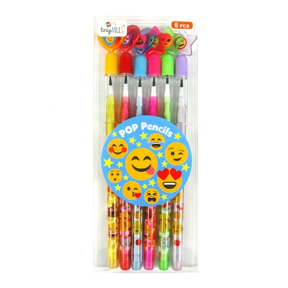 Emoji Stackable Point Pencils - Set of 6