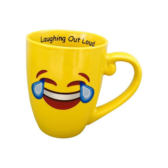 Emoji Style yellow LOL Laughing Out Loud Mug 19oz.