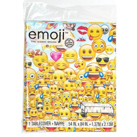 Emoji Waterproof Disposable Party Table Cover - 54" X 84"