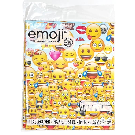 Emoji Waterproof Disposable Party Table Cover - 54" X 84"