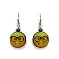 thumbnail image 1 of Emoji Yellow Face Graphic Dangle Earrings - Womens Fashion Handmade Jewelry Themed Accessories, 1 of 1