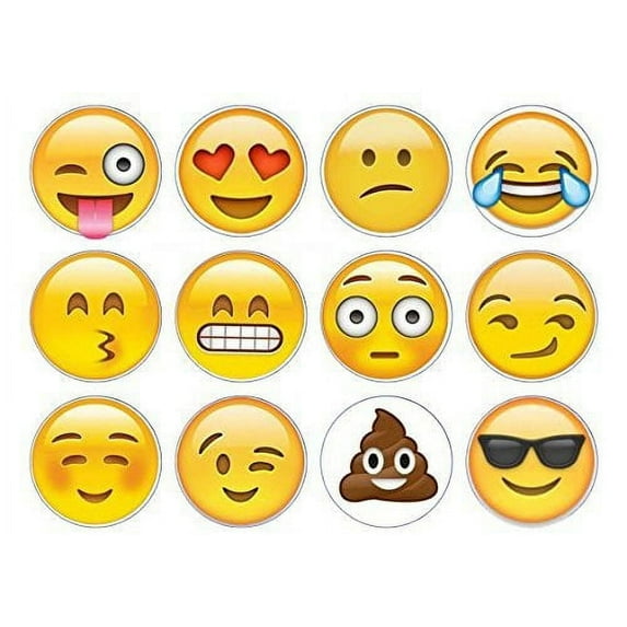 Emoji cupcake Edible CupCake Image Topper 2 inch rounds