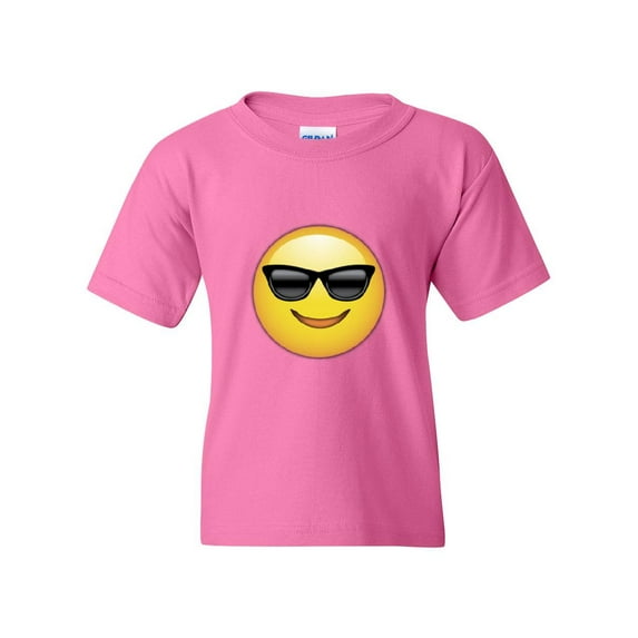 Emoji with Sunglasses Unisex Youth Kids T-Shirt Tee