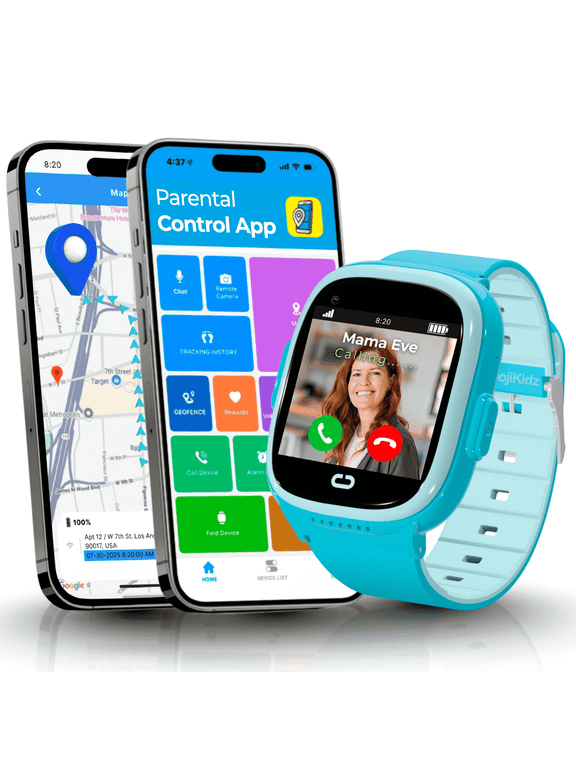 Kids Smartwatch with GPS, Parental Controls, Calls, SOS, Smart Watch for Kids, Blocked Unknown Callers, (Blue)
