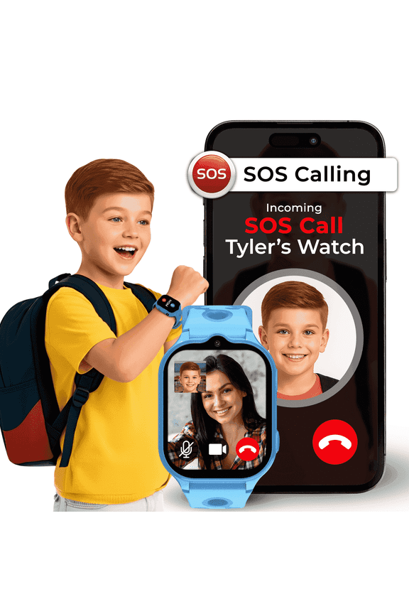 GPS Smartwatch for Kids with 4G Calling & Video Call, SOS Button, Parental Controls Safe Phone Watch for Children, Blue