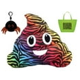 thumbnail image 1 of Emojicon Plush Zebra Print Poop Pillow, Reusable Doodle Tote and Spider Clip Bundle Set, 1 of 1