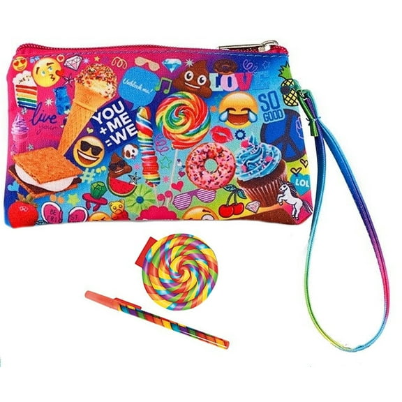 Emojicon and Text Scented Wristet, Pen & Notepad Bundle Set