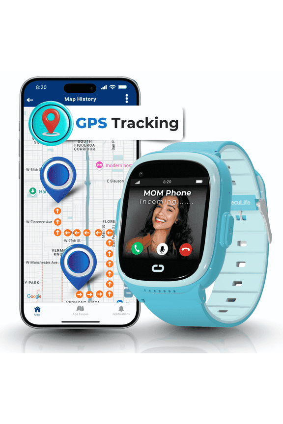 Kids Smartwatch with GPS, Parental Controls, Calls & Texts, SOS, Smart Watch for Kids, Blocked Unknown Callers, (Blue)