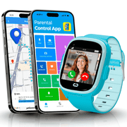 EmojiKidz Kids Smartwatch with GPS, Parental Controls, Calls, SOS, Smart Watch for Kids, Blocked Unknown Callers, Blue