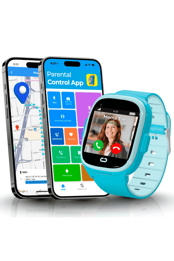 Kids Smartwatch with GPS, Parental Controls, Calls & Texts, SOS, Smart Watch for Kids, Blocked Unknown Callers, (Blue)