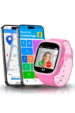 Kids Smartwatch Pink, GPS Calling, Camera, School Mode, 1.5 in Display