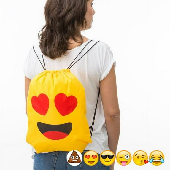 Emojis by Big Buy Unisex Drawstring Backpack, Yellow