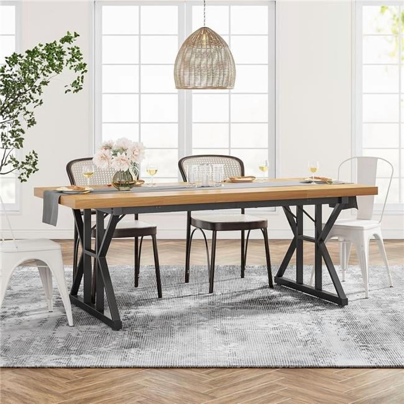 Emoottoo TB-JW0602 71 in. Rustic Rectangular Farmhouse Dining Table ...