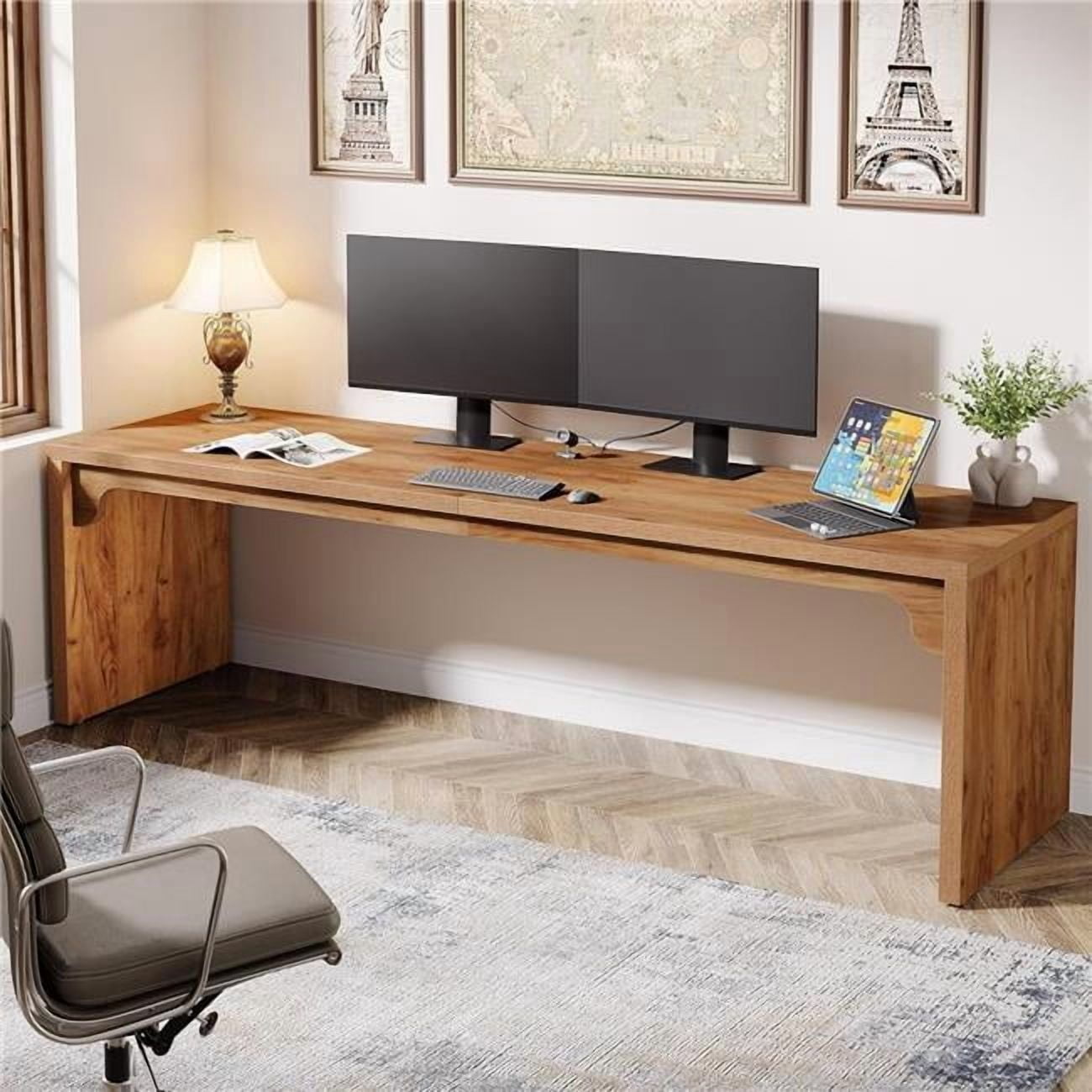 Emoottoo TB-XK00644 78.7 in. Farmhouse Extra Long 2 Person Computer ...