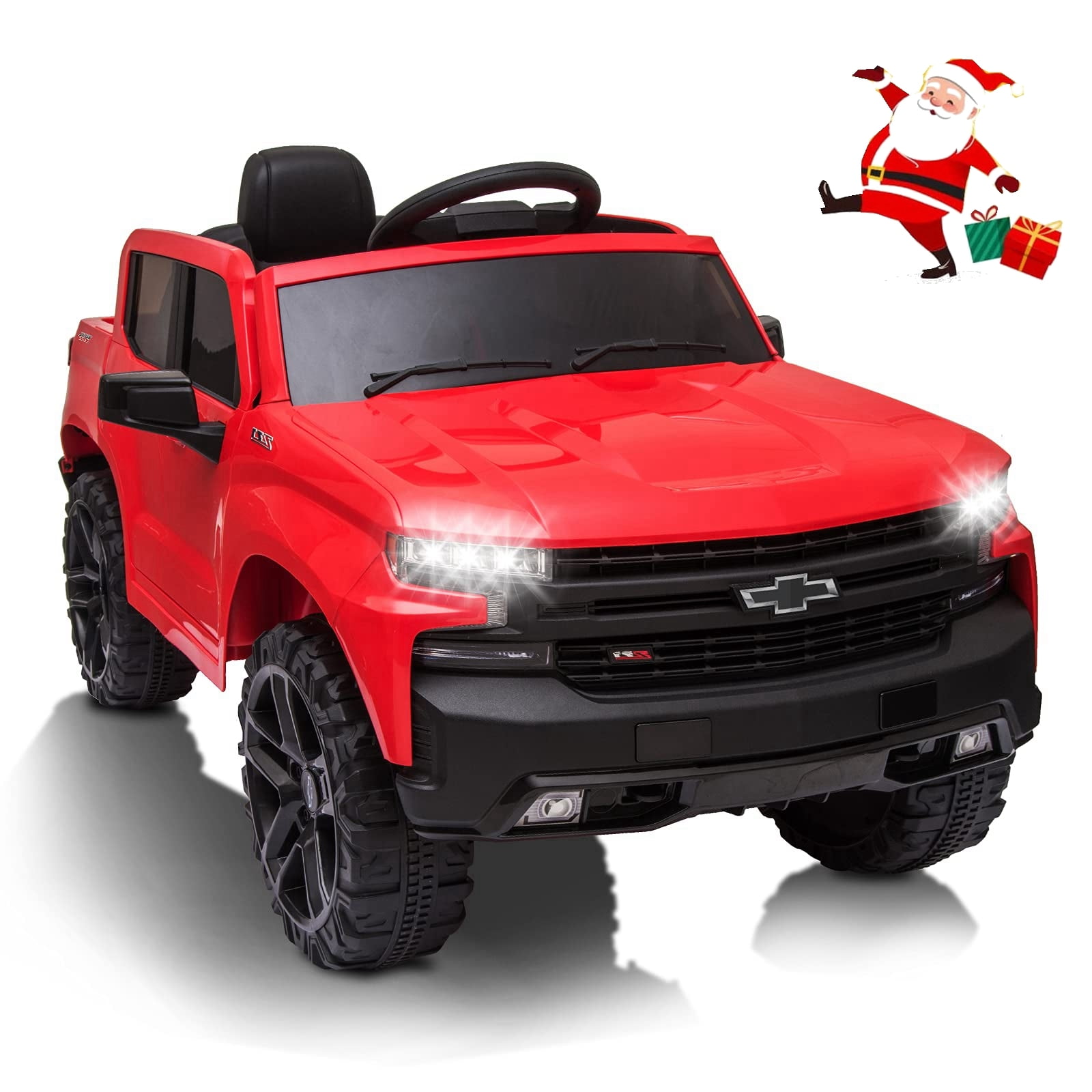 Red 12V Battery Powered Ride-On Truck with LED Lights