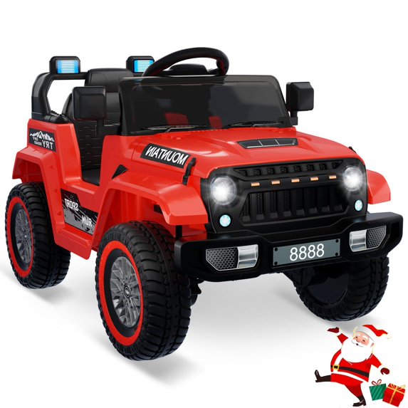 Emorefun 12V Battery Powered Truck, 3 Speeds, Load up to 66Lbs, for 3-8 Years, Red