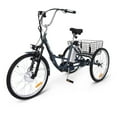 thumbnail image 1 of Emorefun 250W 36V Powered Electric Tricycle for Adults,7 Speeds 3-Wheel Folding Motorized Trike with Large Basket, up to 15.5 MPH, 1 of 6
