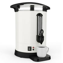 Emorefun 80 Cups Large Coffee Pot, 3.2 Gallon Stainless Steel Hot Water Urn for Catering, Buffet, Office, White