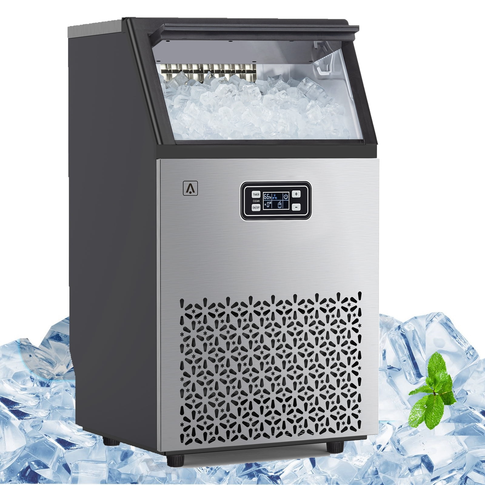 Emorefun Portable Nugget Ice Maker, 44Lbs/24H Compact Ice Machine