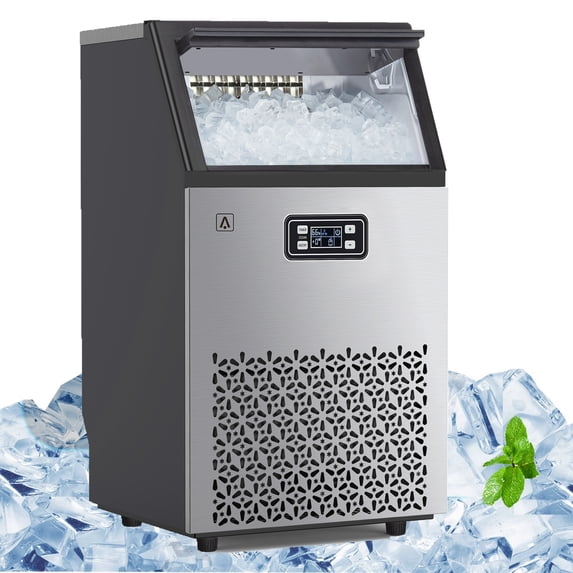 Emorefun Commercial Ice Maker Machine, Stainless Steel Under Counter Ice Machine, 100Lbs/24H with 33Lbs Ice Bin