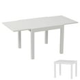 thumbnail image 1 of Emorefun Expandable Dining Table, Modern Dining Table with Aluminum Slat for Backyard, Deck, Porch, White, 1 of 7
