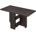 thumbnail image 1 of Emorefun Folding Dining Table with Wheels & 2-Layer Storage Shelf Space-Saving Extendable, 1 of 8