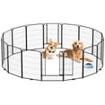 thumbnail image 1 of Emorefun Metal Fence Panels, 16 Panels Portable Dog Playpen with Gate for Indoor, Outdoor, RV Camping, 39.5"H, Black, 1 of 7