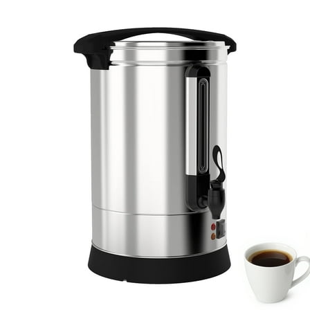 Emorefun Stainless Steel Coffee Urn 100 Cups - 14L Hot Water Dispenser with Tap for Large Events, Catering, Offices