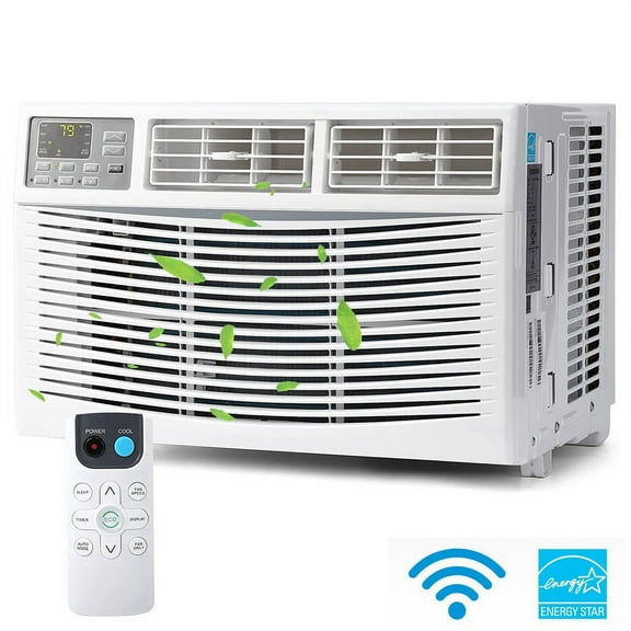 Emorefun Window-Mounted Air Conditioner 8,000 BTU with APP/Remote Control, White
